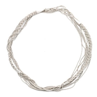 Extra Long Twisted Silver Necklace by Sarah Cavender