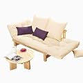 Futon-Sofa natur/wei�
