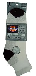 Dickies Men's Steel Toe Work Socks - White Quarter (1 pair)