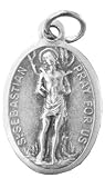 St. Sebastian Medal Pray for Us 20' Steel Chain with Clasp