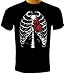 Red Heart Skeleton T-shirt, Skull T-shirt, Motorcycle T-shirt, Chopper T-shirts, Gothic T-shirts