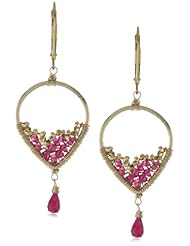 Dana Kellin Spinel, Ruby and 14k Gold Fill Beaded Drop Earrings
