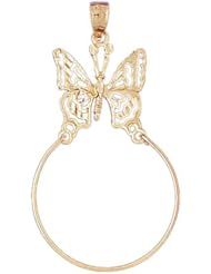 Dazzlers Solid 14k Gold Butterfly Holder Charm Pendant Available in three colors from jewelsberry (weights: 2.3 grams only)