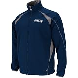 NFL Men's Seattle Seahawks Determination II Jacket Adult Long Sleeve Lightweight Performance Full Zip Jacket (Athletic Navy/Storm Gray, Medium)