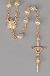 Wedding Rosary - 6mm Mother-Of-Pearl Beads - 19" 18Kt. Gold Filled Chain, Crucifix, and Centerpiece - IMPORTED FROM ITALY - Boxed