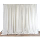 20 ft x 10 ft Fabric Backdrop Curtain - Ivory