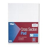Tops Section Pads with 10 Squares, Quadrille Rule, Letter Size (8.5 x 11), White, 50 Sheets per Pad (35101)