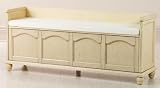 Harwick 60"w Lift top Storage Bench With Fabric Seat, 60"W IVORY FBRC, ANTIQUE WHITE