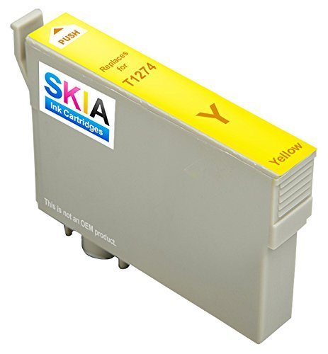 Skia Ink Cartridges ¨ Yellow Single Pack Compatible with Epson 127(T127120 T127220 T127320 T127420) for WorkForce 545, WorkForce 630, WorkForce 645, WorkForce 845, WorkForce WF-3520, WorkForce WF-3540, WorkForce WF-7520