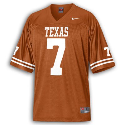 Nike Texas Longhorns Youth #7 Replica Football Jersey - Burnt Orange (Large)