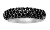 10k White Gold and Black Rhodium Black Diamond Ring