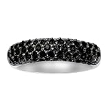 10k White Gold and Black Rhodium Black Diamond Ring