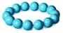 14mm Dyed Turquoise Color Shell Beaded Stretch Bracelet