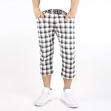 【ジェイオーイズム】 JO'ism チェックプリントストレッチローライズクロップドパンツ（JI-M0505C-XL-WT）