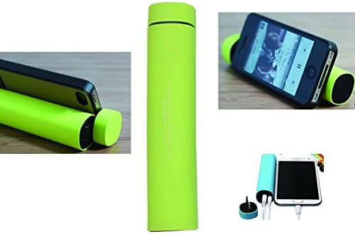 Mfine Portable power bank unique phone stand with mini speaker for iPhone, iPod, Samsung, Mobile Phones & more devices (Green)