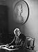 Irish President Eamon de Valera Working under a Plaque of Irish Revolutionary Michael Collins Premium Photographic Poster Print by Carl Mydans, 18x24