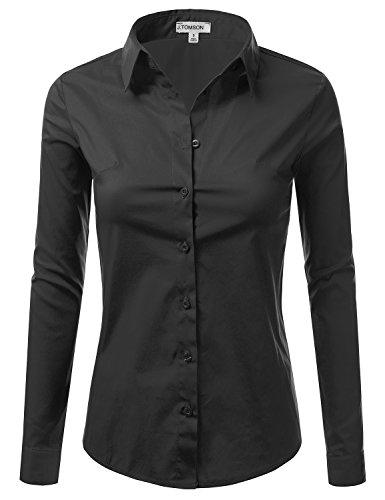 Women's Collared Button Down Long Sleeve Dress Shirt