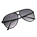 zeroUV - Large Classic Retro Plastic Aviator Sunglasses with Gradient Lens (Black/Smoke Gradient)