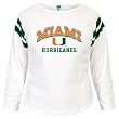 Womens Hurricanes Polo T-Shirt - Womens Miami Hurricanes Winning Feeling 3/4 Sleeve T-Shirt