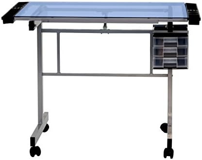 Studio Designs Vision Craft Station ( Silver/Blue Glass) 10053