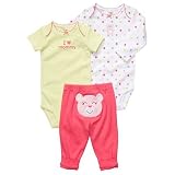 Carter's Pink Bear 3-pc. Bodysuit Set