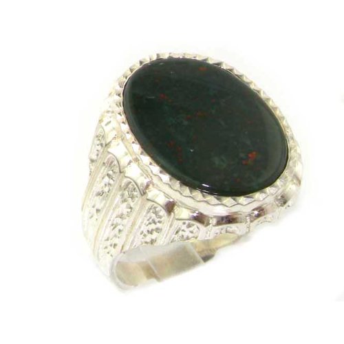 Click To Luxury Sterling Silver Large Mens Oval Cut Bloodstone Signet Ring - Finger Sizes 8 to 12 Available Details... Luxury Sterling Silver Large Mens Oval Cut Bloodstone Signet Ring - Finger Sizes 8 to 12 Available