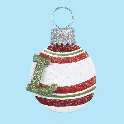 Buy 144 Monogrammed "L" Glitter Striped Claydough Christmas Disk
Ornaments 5.25"(133mm) with best price