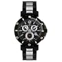 Burett Men's B4203LBSG Continent Collection Black and Stainless Steel Chronograph Diver Watch
