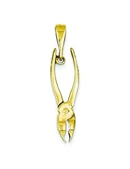 14K Yellow Gold 3D Pliers Charm Handyman Repair Jewelry