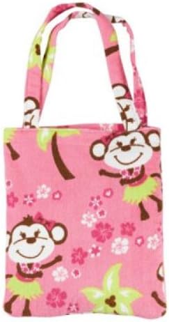 Summer Beach Towel-n-Tote Gift Set: Banana Boat Kids SPF 50, 36" Floating Tube, & 3 Dive Rings (Pink Monkeys)