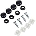 BCP Set of 4 Black License Plate Frame Screw Cup Covers and Screws Fasteners