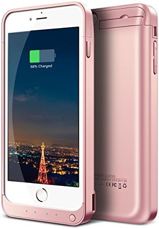 iPhone 6S Plus Battery Case, Ecpow 8200mAh Rechargeable External Battery Case iPhone 6 Plus Power Bank Case Battery Pack Portable Charger Charging Case for iPhone 6 Plus/ 6S Plus 5.5'' -Rose Gold