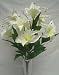 WHITE Large Tiger Lily 9 Silk Flowers Bush Bouquet Artificial