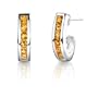 0.75 Carats Round Cut Citrine Earrings in Sterling Silver