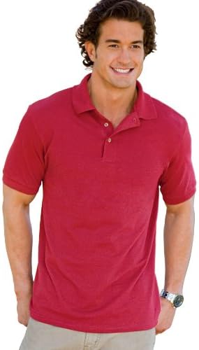 Hanes Men`s ComfortSoftÂ® Cotton Pique` Polo, L-Deep Red