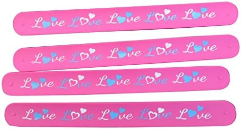 12 Love Theme Silicone Slap Bracelets for Kids