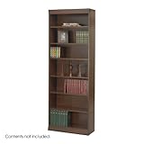 IMAGE OF Safco 7-Shelf Reinforced Baby Veneer Bookcase, Walnut