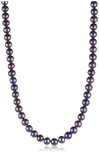 Bella Donna Damen Perlenkette 925/000 Silber S&uuml;&szlig;wasserzucht-Perlen schwarz 7,0 - 7,5 mm 43 Preisvergleich