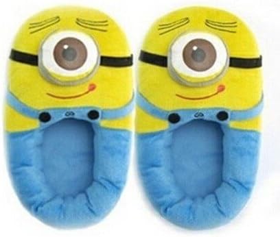EsenToys Despicable Me 3D Eyes Minion Stewart Soft Plush Doll Adult Plush Slippers 30cm, OneEye