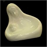 Mary & Jesus Glossy White Ceramic Christmas Ornament #29341A