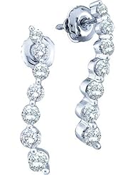 Diamond Earring 0.50ctw diamond journey earring 14KT White Gold