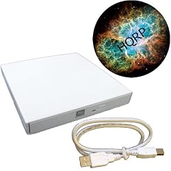 HQRP USB 2.0 External Slim DVDRW (DVD Burner) Drive (White) for MSI Wind U90 / U100 ; Lenovo IdeaPad S10 Netbook / Subnotebook plus HQRP Coaster