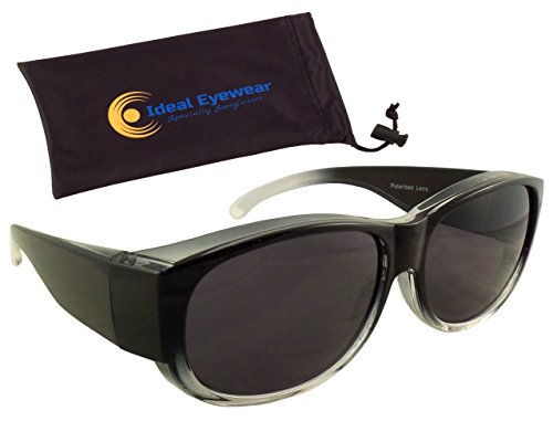Womens Ombre Fit Over Sunglasses by Ideal Eyewear - Wear Over Prescription Glasses - Over Eyeglasses - Polarized Lenses - Light and Comfortable - Case Included