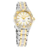 Seiko Women's SXDB52 Diamond Bezel Two-Tone Mother of Pearl Dial Dress Watch