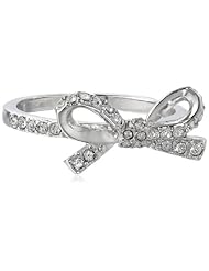 kate spade new york "Skinny Mini" Pave Jet and Clear Bow Ring, Size 8
