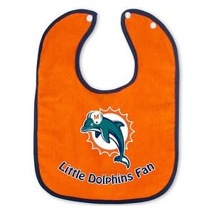 Miami Dolphins 2-Tone Snap Baby Bib