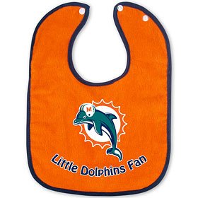 Miami Dolphins 2-Tone Snap Baby Bib