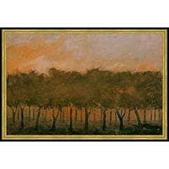 Bild mit Rahmen: August Johan Strindberg, "Der Garten von Rosendal II", 71 x 46 - Holz Corum S: Gold