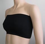  One Tube Top Strapless Bra Seamless Bandeau Black 