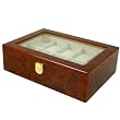 Quality Watch Storage Box for 10 Watches Burlwood Finish Extra Clearance Quality Watch Storage Box for 10 Watches Burlwood Finish Extra Clearance